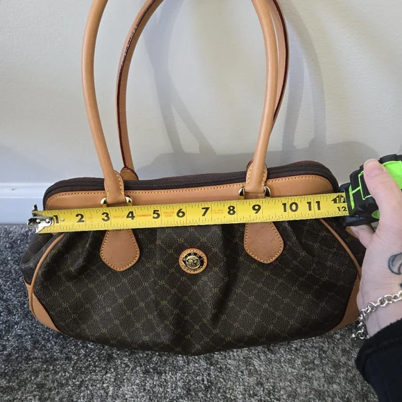 Rioni leather and coated canvas shoulder satchel, EUC - Picture 7 of 16